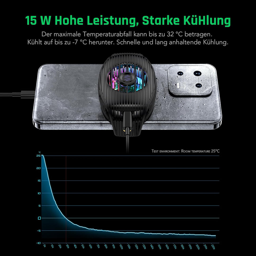Black Shark FunCooler 5 NEO Handy Kühler für Gaming, Kabelgebundener Smartphone Kühler, Leicht, mit