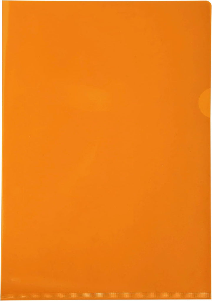 Exacompta 661245E 100er Pack PVC-Kunststoff Aktenhüllen. Für DIN A4 transparent glasklar orange oben