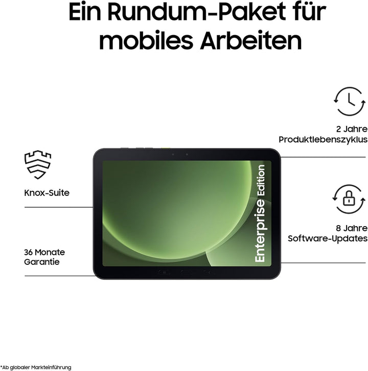 Samsung Galaxy Tab Active Pro 5G, Robustes AI-Tablet, Android Tablet, 128 GB, 6 GB RAM, 10,1" Displa