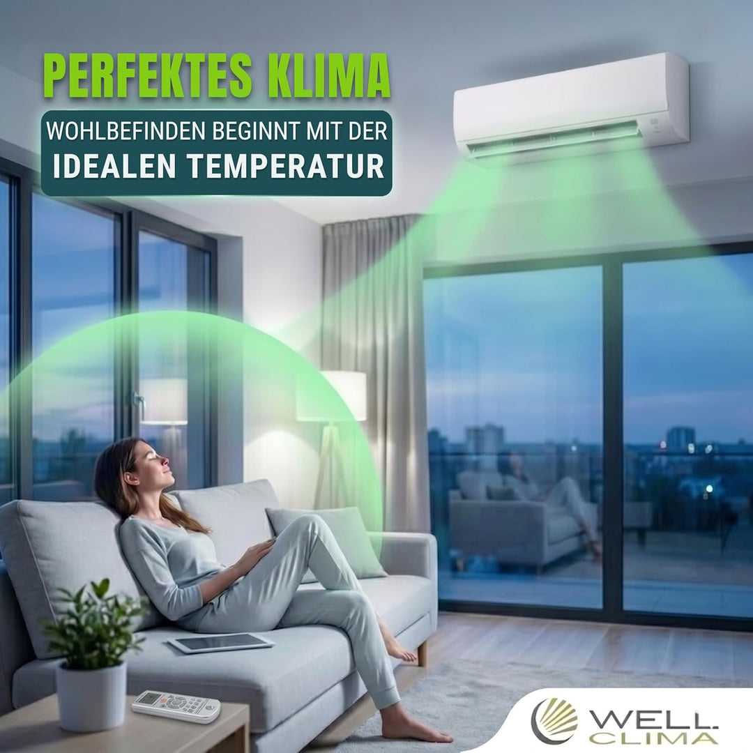 Wellclima Double E.S. Universal-Klimaanlagen-Fernbedienung, über 500 Marken kompatibel, integrierte
