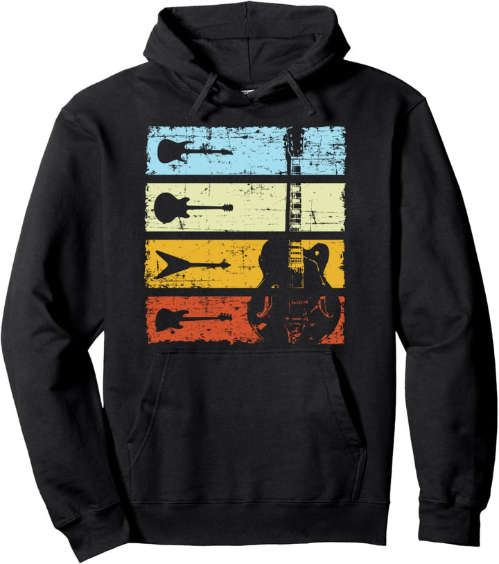 Gitarrenspieler Retro Vintage Gitarre Pullover Hoodie