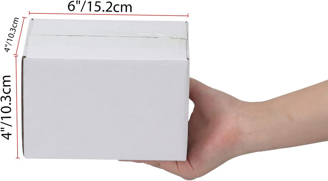 EYMPEU 40 Stück 15,3x10,2x10,2cm Weisse Versandkarton, Kartons für kleine Gegenstände, Spielzeug, Sc