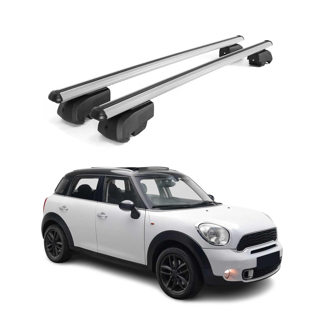 Dachträger Gepäckträger kompatibel mit Mini Countryman 2010-2016 TÜV ABE Aluminium Silber Countryman