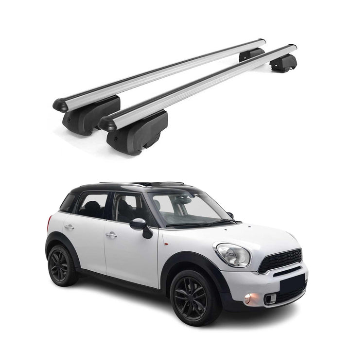Dachträger Gepäckträger kompatibel mit Mini Countryman 2010-2016 TÜV ABE Aluminium Silber Countryman