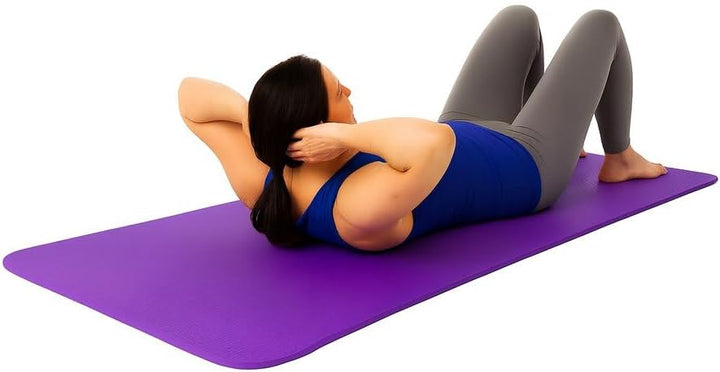 Bodyline Pilates Yoga-Fitness-Trainingsmatte mit Gummibändern und Schultergurt — Matte für Heim- und
