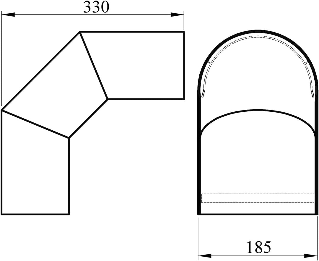 raik SH095-150-sw Raik Rauchrohrbogen/Ofenrohr 150mm - Thermoschild 90° schwarz