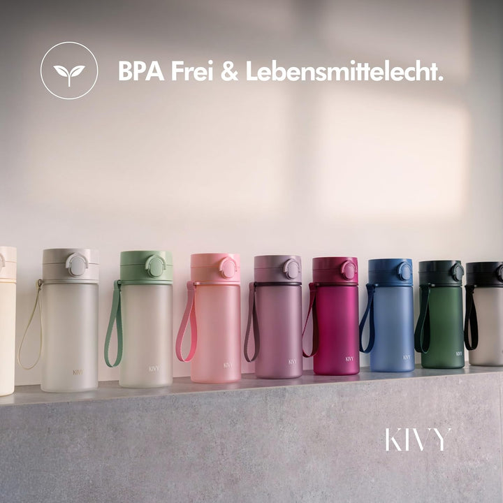 KIVY Trinkflasche 650ml [BPA FREI] Auslaufsicher &amp; Spülmaschinenfest - Wasserflasche für Kinder &amp; Er