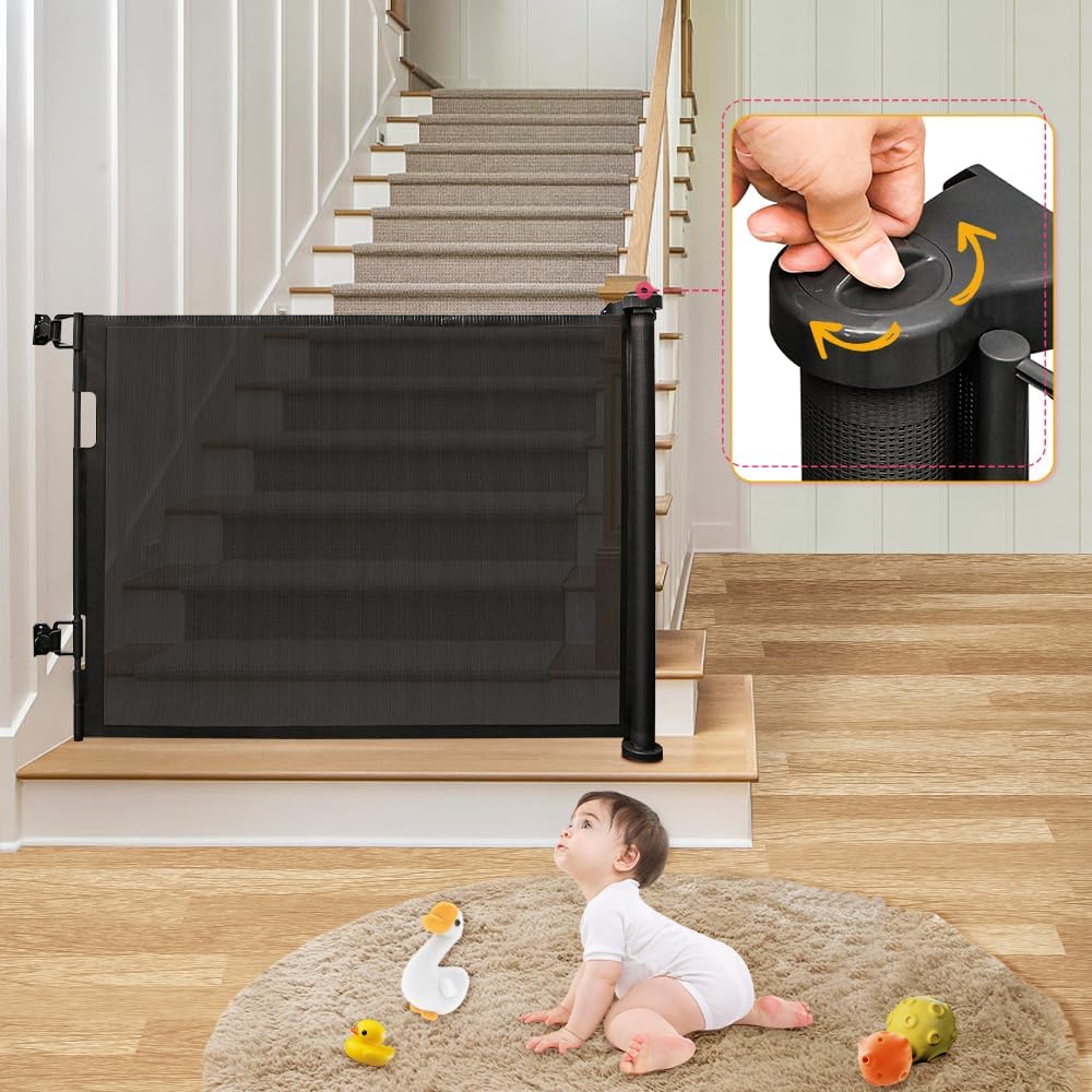 0-180cm Baby Absperrgitter, Treppenschutzgitter Ausziehbare mit Katzenklappe, Türschutzgitter, Einzi
