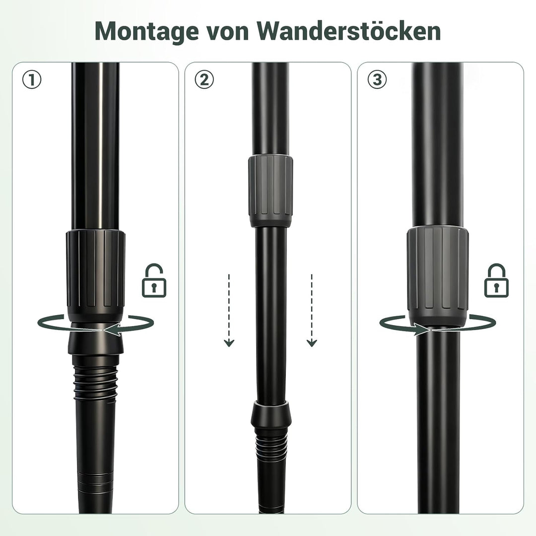 Nordic Walking Stöcke Ultraleicht 211g, Verstellbare Wanderstöcke 78-135cm, Professioneller Gehstock