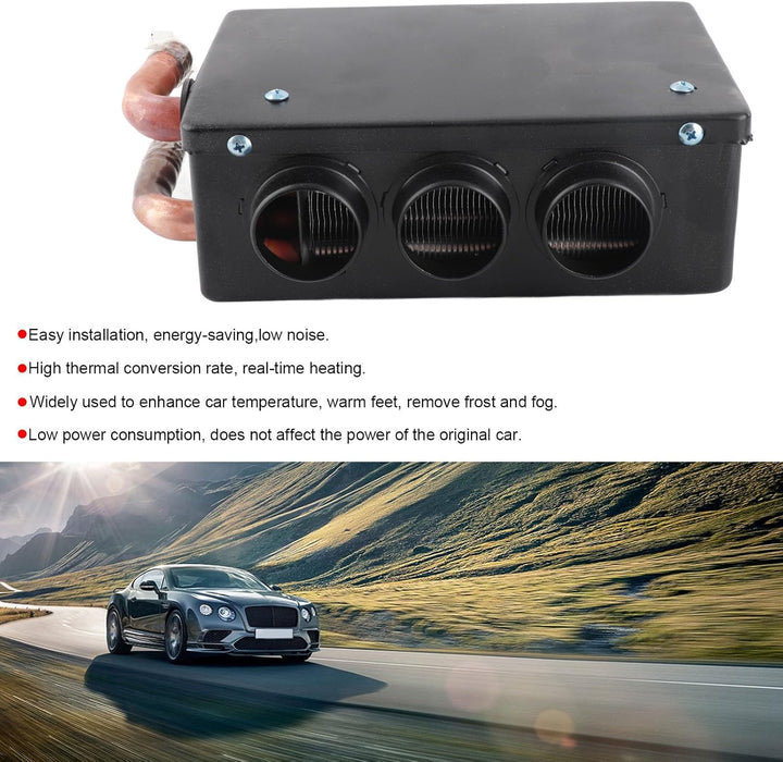 Heizlüfter 12V,12V Kabinenheizung,Autoentfroster,12V 50W Autoheizung 3-Loch Tragbar Winter Schnell H