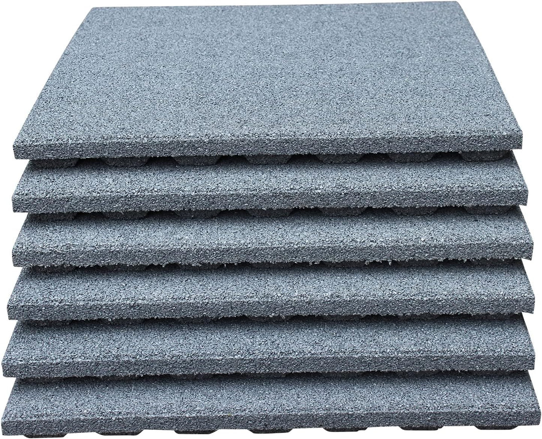 LANDGRID 6X Fallschutzmatten 50x50x4cm Grau Spielplatz Gummimatte Kletterturm Schaukel Platten