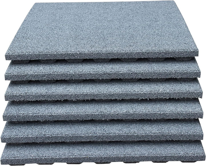 LANDGRID 6X Fallschutzmatten 50x50x4cm Grau Spielplatz Gummimatte Kletterturm Schaukel Platten