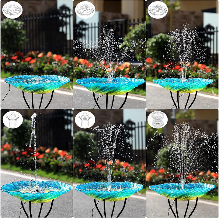 AISITIN Solar Springbrunnen mit 3.5W DIY Abnehmbares Sonnenkollektor, Solar Teichpumpe Upgrade, Rund