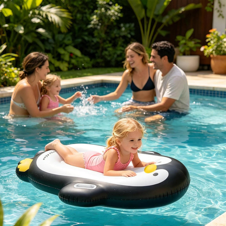 Aufblasbare Surfbretter für Kinder,Pinguin Wassergleiter mit Griff tragbar | Pool-Float-Surfbrett,fü