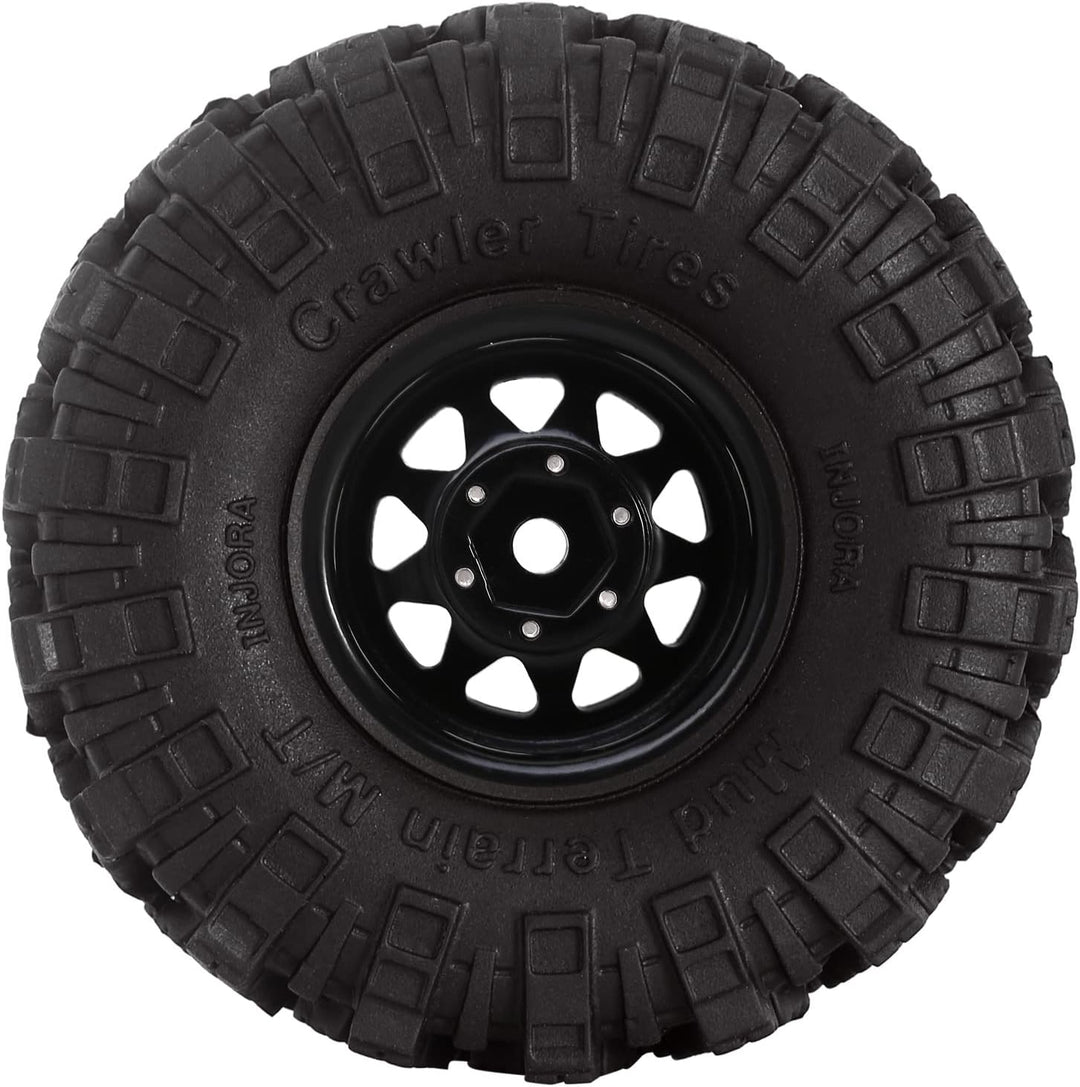 INJORA 1.0 RC Beadlock Rad Schlamm Reifen Set Deep Dish 1, 0 Räder für Axial SCX24 FCX24 FCX18 Gladi