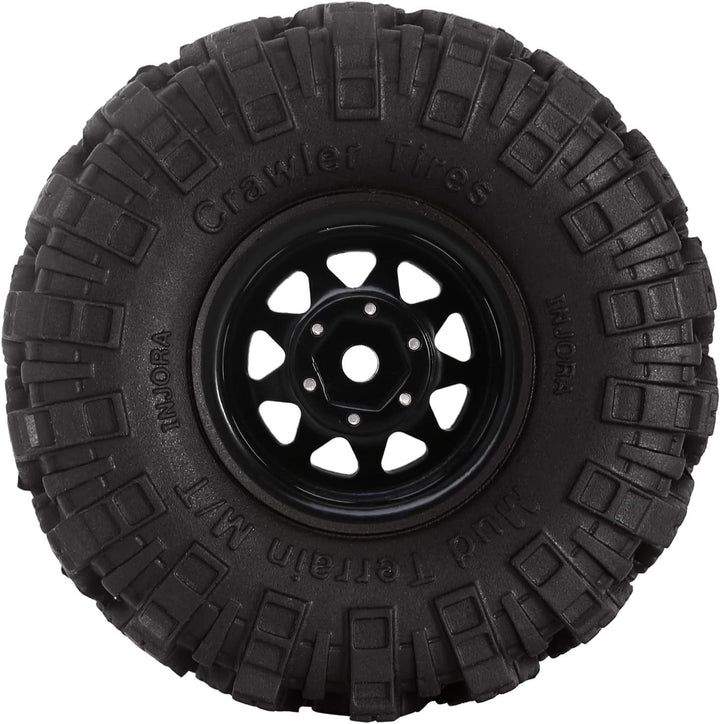 INJORA 1.0 RC Beadlock Rad Schlamm Reifen Set Deep Dish 1, 0 Räder für Axial SCX24 FCX24 FCX18 Gladi