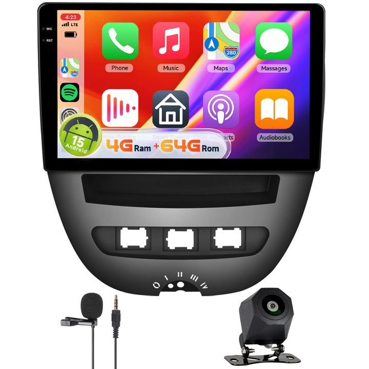 【2+32G】 Hodozzy Carplay/Android Auto Android Autoradio 2 Din für Toyota Aygo/Peugeot 107/Citroen C1