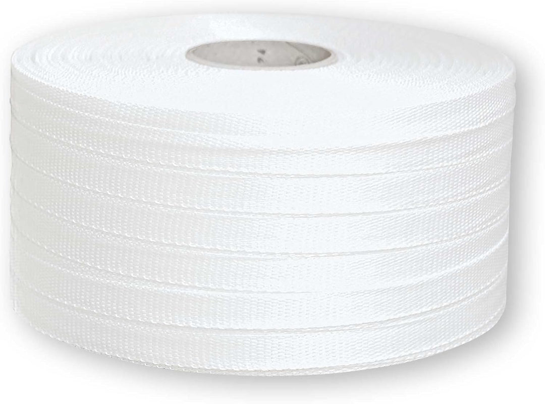 1 ROLLE x 400m | 25mm gewebtes Polyester Umreifungsband | 1250kg Bruchlast | Verzurrband für Ladungs