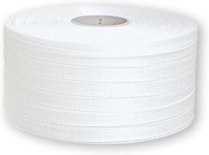 1 ROLLE x 400m | 25mm gewebtes Polyester Umreifungsband | 1250kg Bruchlast | Verzurrband für Ladungs