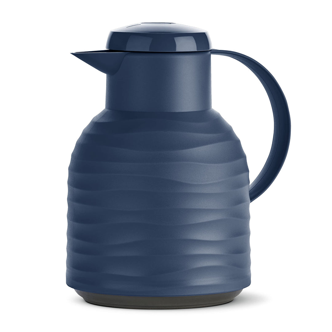Emsa N4011000 Samba Wave Isolierkanne | 1,0 Liter | Quick-Press Kunststoff | Glas-Isolierkolben | Ka