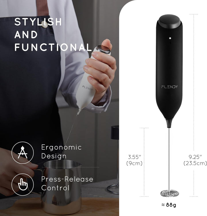 Wiederaufladbarer Hand Milchaufschäumer Stab, Aufschäumer Stab mit USB-C Ladehalterung, Mini Milchau