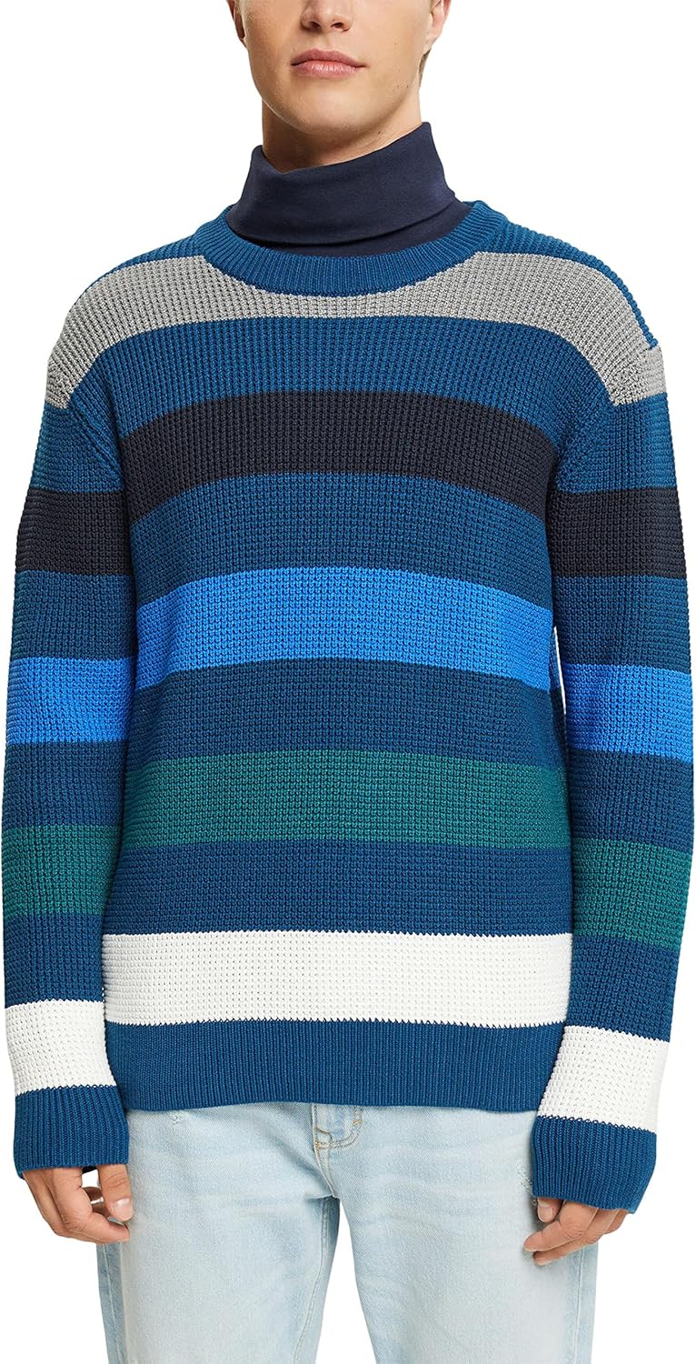 ESPRIT Herren Pullover M 450/Petrol Blue, M 450/Petrol Blue