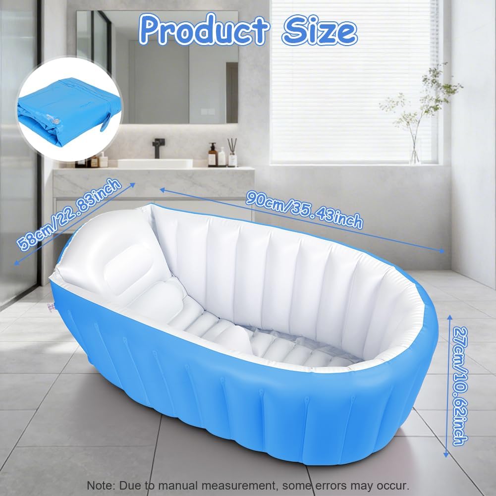 Aufblasbare Badewanne für Kinder Tragbare Säuglings Badewanne Baby mit Luftpumpe Reise Tragbare Reis