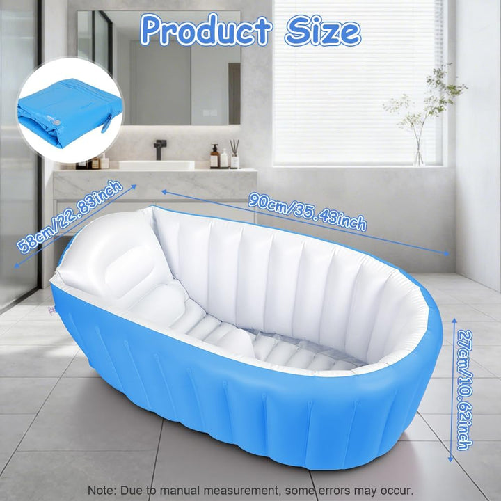 Aufblasbare Badewanne für Kinder Tragbare Säuglings Badewanne Baby mit Luftpumpe Reise Tragbare Reis