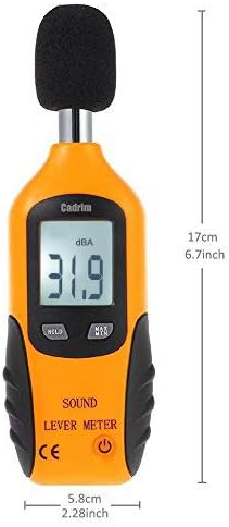 Cadrim Digital Schallpegelmessgerät, Tragbare Schallpegelmesser 30dB bis130dB Dezibel Messgerät mit