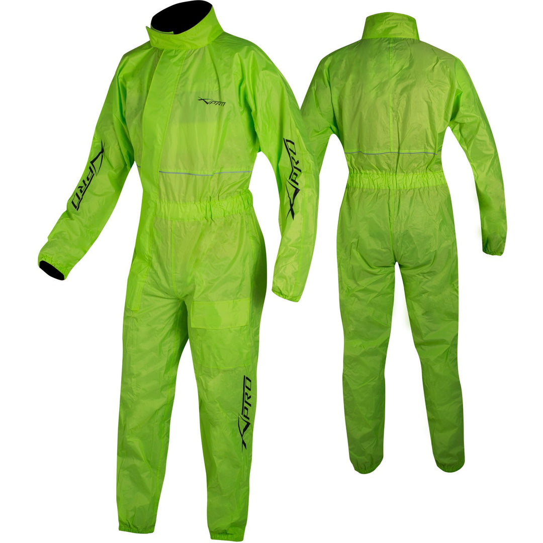 A-Pro Motorrad Regenanzug Wasserdicht Motorrad Roller Touring Fluo Regenanzug Motorrad XS Neonfarben