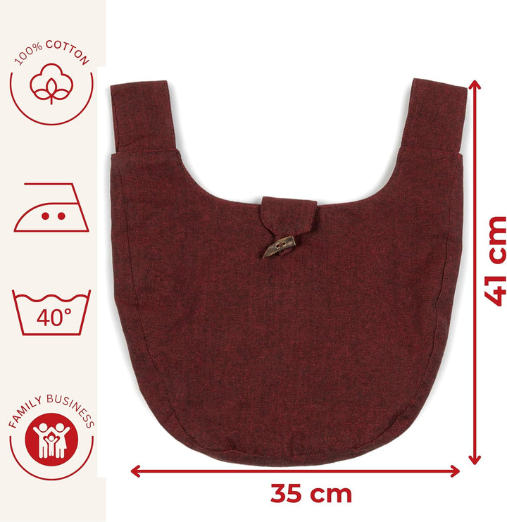 Mittelalter-Tasche Gürteltasche Baumwolle Modell: Egil Dunkelrot, Dunkelrot