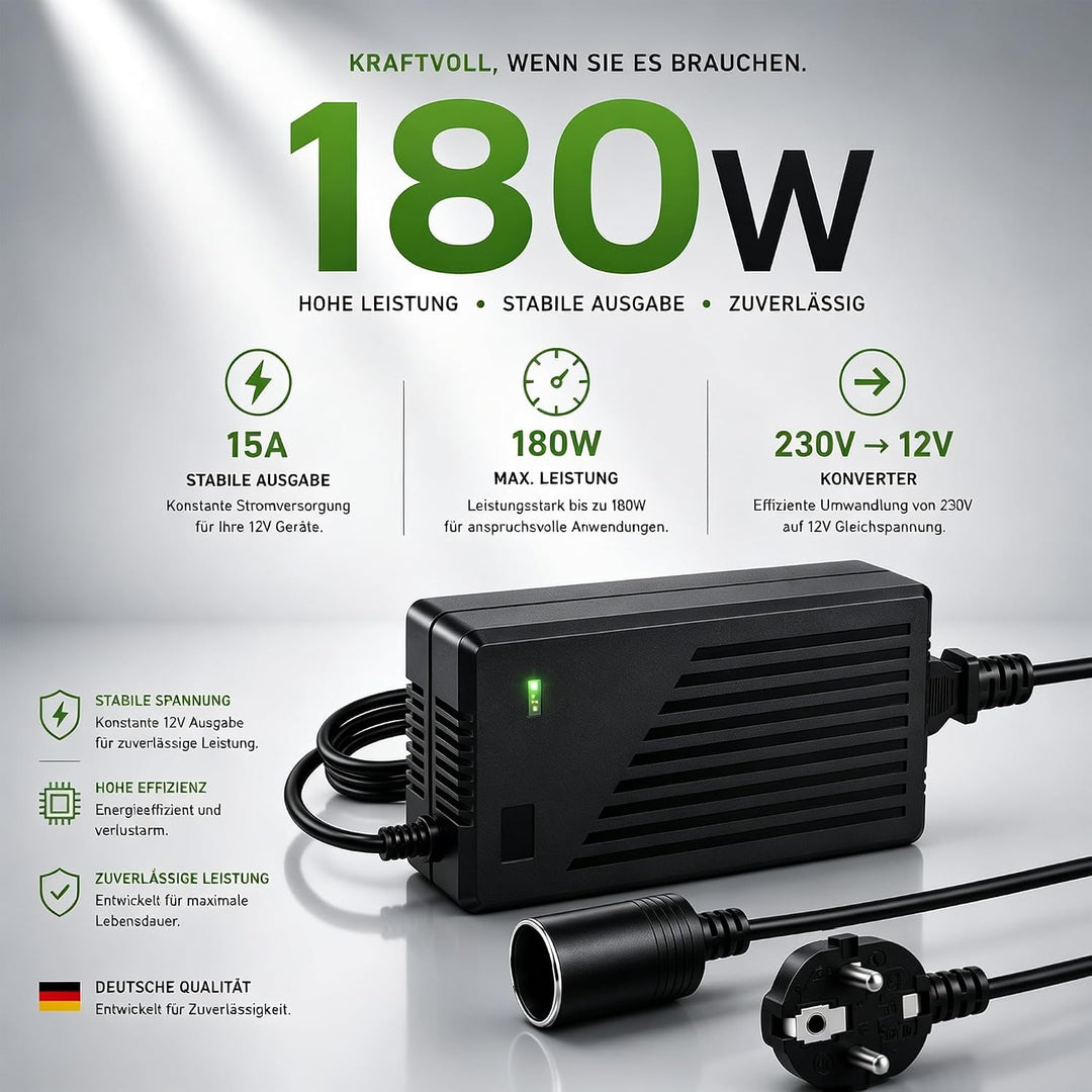 RGBER Spannungswandler 230V auf 12V, 230V auf 12V, Umwandler 230 auf 12 Volt, Gleichrichter 230V auf