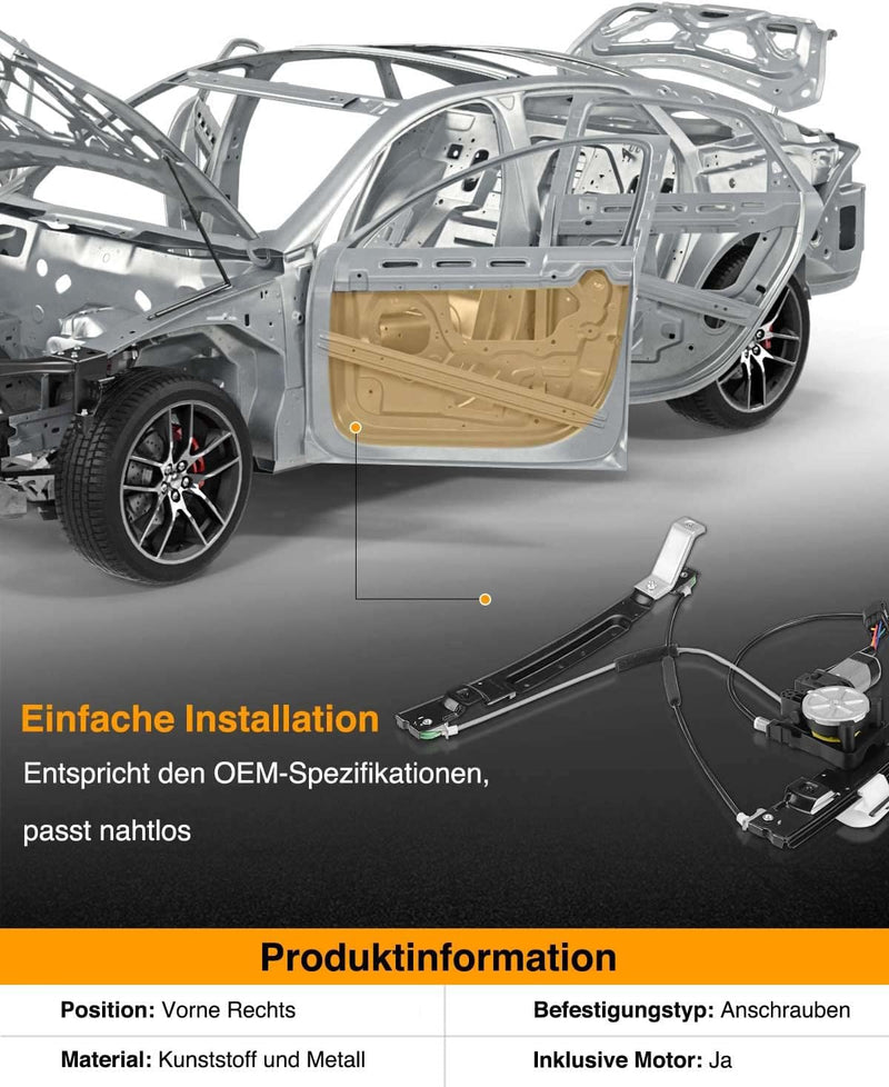 Frankberg Fensterheber Mit Motor Vorne Rechts Kompatibel mit XJ X351 Alle Motoren Stufenheck 2010-20