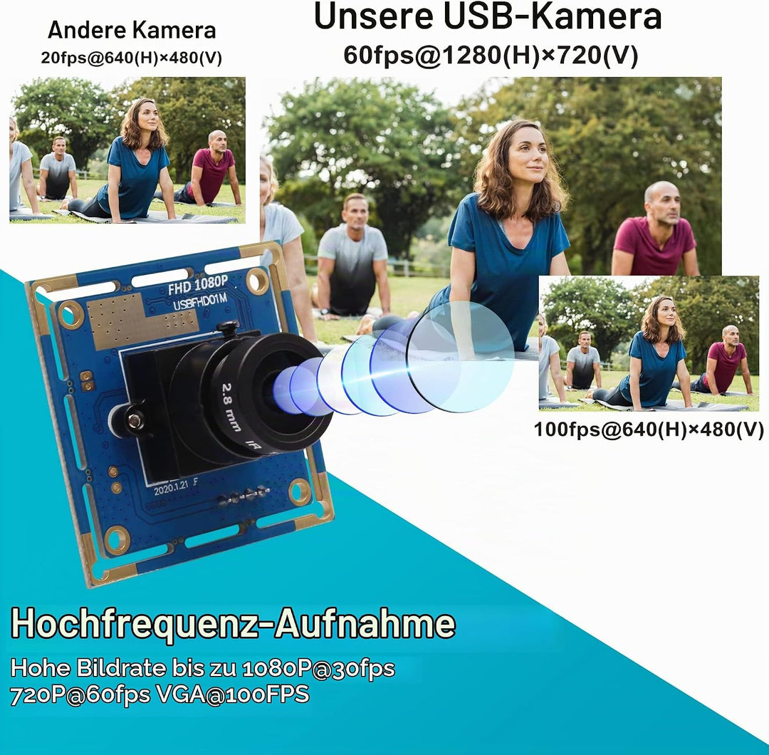 ELP Full HD Web Kamera 2,8mm Objektiv Webcam 1080P USB Kamera Modul USB Computer Webcam Plug and Pla