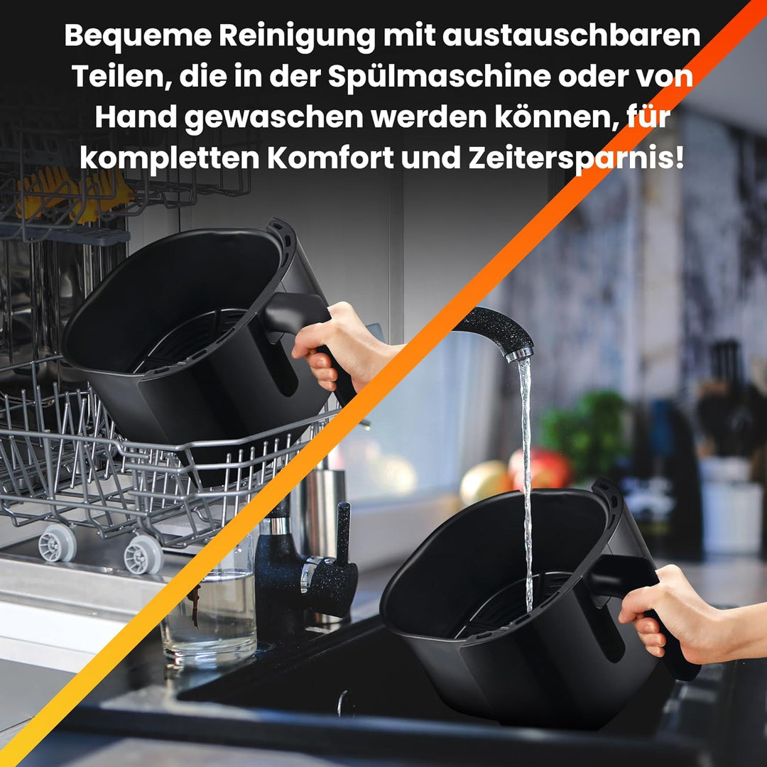 Extralink 1600W Airfryer 5.2L - Heissluftfritteuse mit 7 Kochfunktionen, Friteuse Heissluftfritteuse
