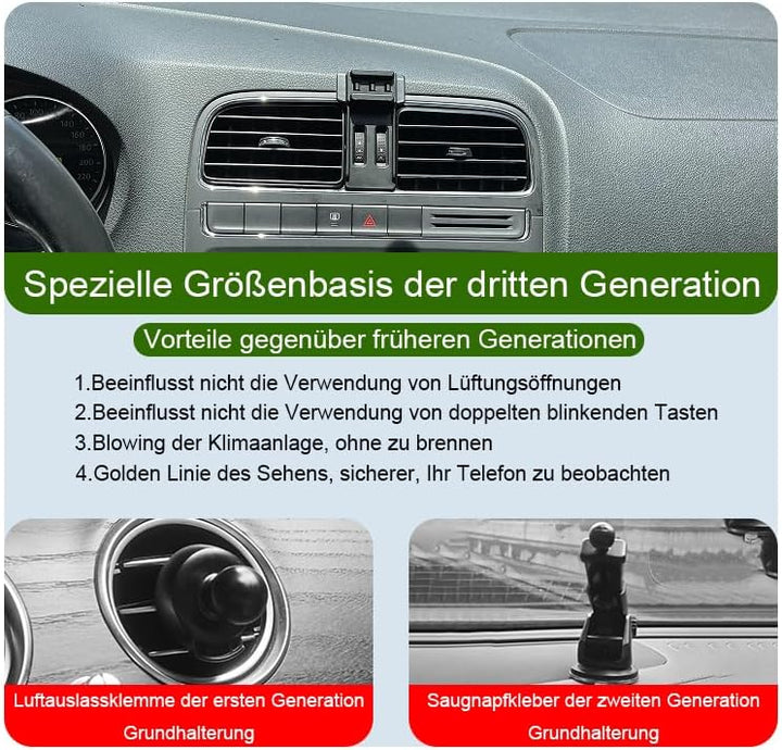 Auto Handyhalterung für Volkswagen Polo Auto Zubehör [Nur Kompatibel mit 2009-2017 VW Polo V] 360° D