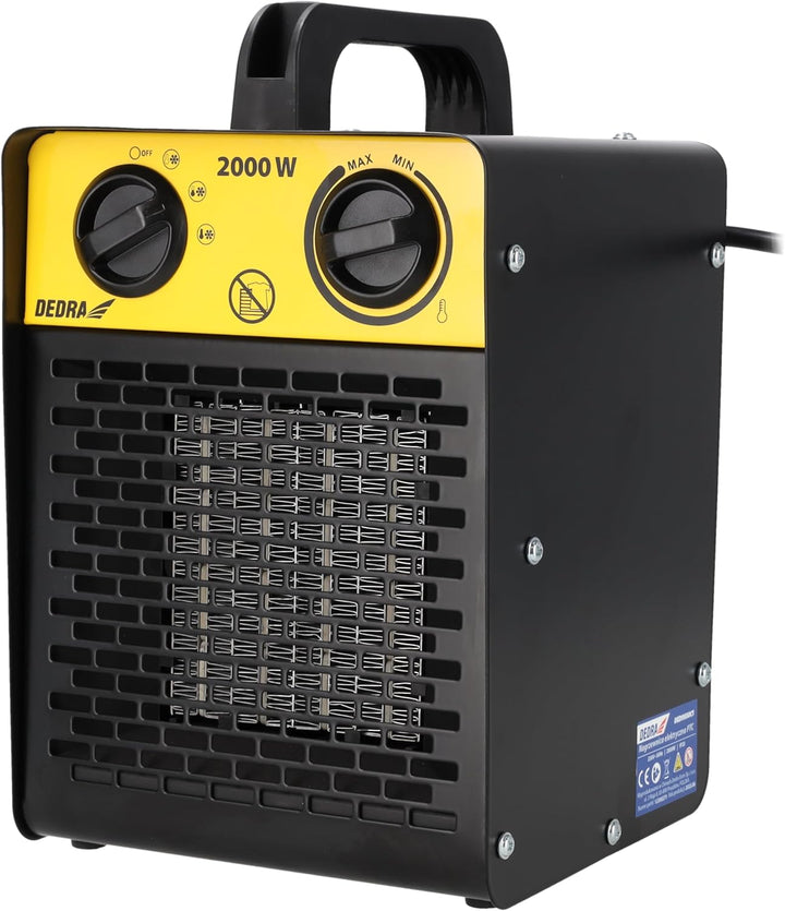 DEDRA Elektrische Heizung Heizfläche 20 m² – Quadratische 2,0 kW, keramisch PTC-Heizelement, für gut