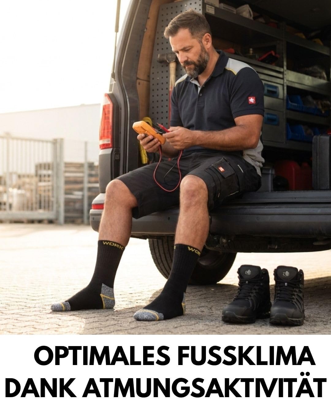 Herren Arbeitssocken (10 oder 20 Paar) WORK Socken Baumwolle 39-42 10 Paar | Schwarz/Grau Meliert, 3
