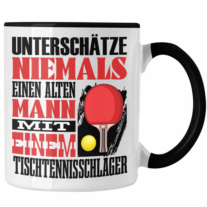 Trendation - Tischtennis Tasse Geschenk für Tischtennisspieler Lustiger Spruch Unterschätze Niemals