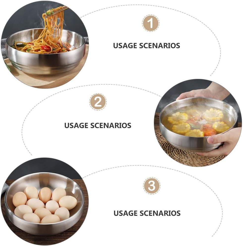 Edelstahl Sch¨¹ssel Doppelwandige Anti ?e Sch¨¹ssel 19cm Servierschalen R¨¹hrsch¨¹ssel Suppensch¨¹ss