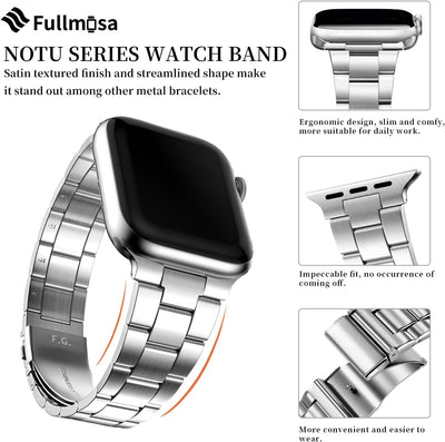 Fullmosa für Apple Watch Armband 41mm 40mm 38mm Edelstahl Metallarmband mit Uhrengehäuse für iwatch