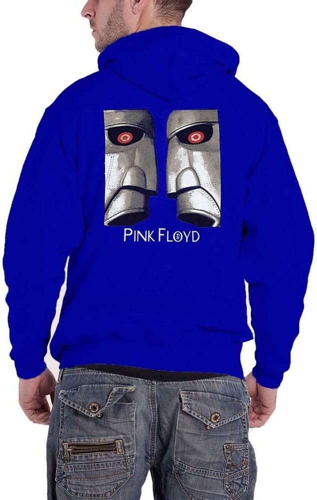 Pink Floyd Kapuzenpullover Metal Heads Close Up Logo Nue offiziell Herren Blau, S Blau