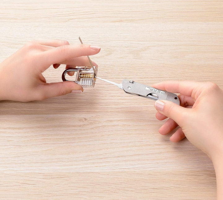 PEARL Schlossöffner: Lockpicking-Werkzeug mit 7 Dietrichen & Spanner, Edelstahl (Lockpicking Set, Mu
