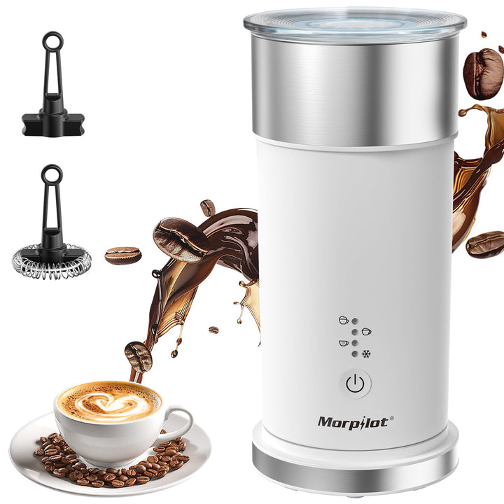 Morpilot Milchaufschäumer Elektrisch 4-in-1, 240ml, 400W für Heissen &amp; Kalten Milchschaum, Edelstahl
