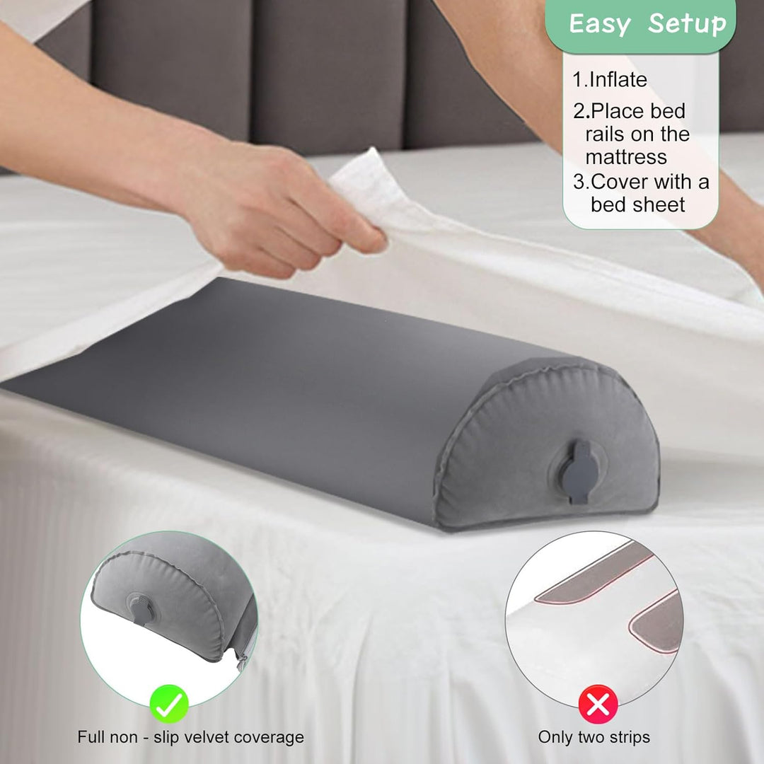 Rausfallschutz Bett reise mit Pumpe, 130 CM Anti-Fall-Bettschutzgitter Bettgitter Aufblasbarer Bett