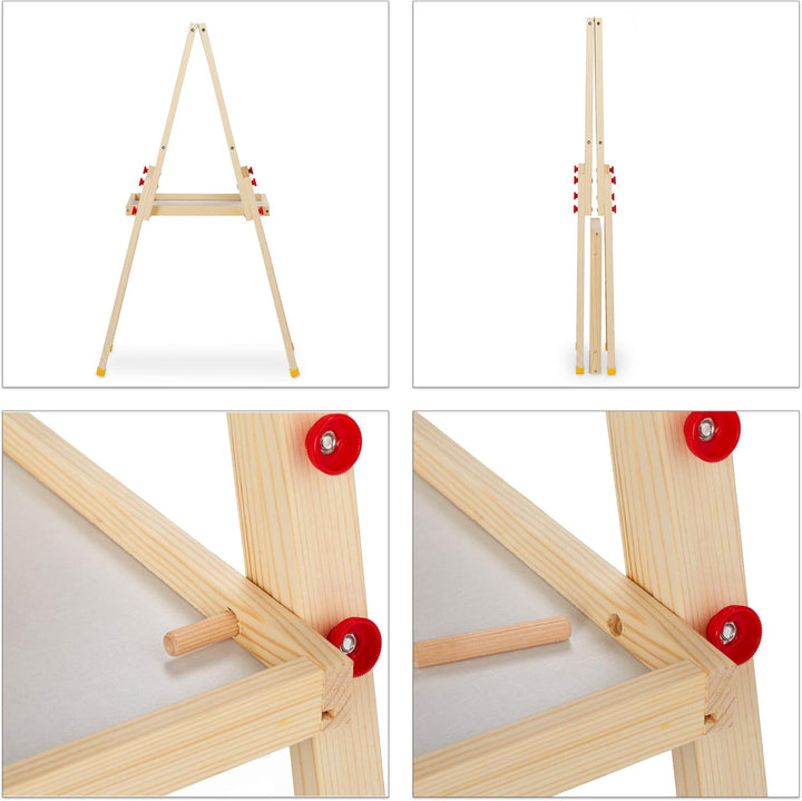 Relaxdays Standtafel Kinder, beidseitig magnetisch, höhenverstellbar, HBT 77x39x44,5 cm, Whiteboard