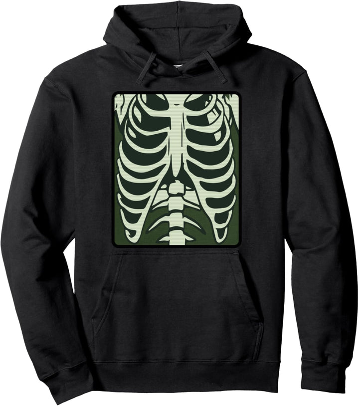 Skeleton Chest X-Ray Costume - Horror Human Radiography Pullover Hoodie