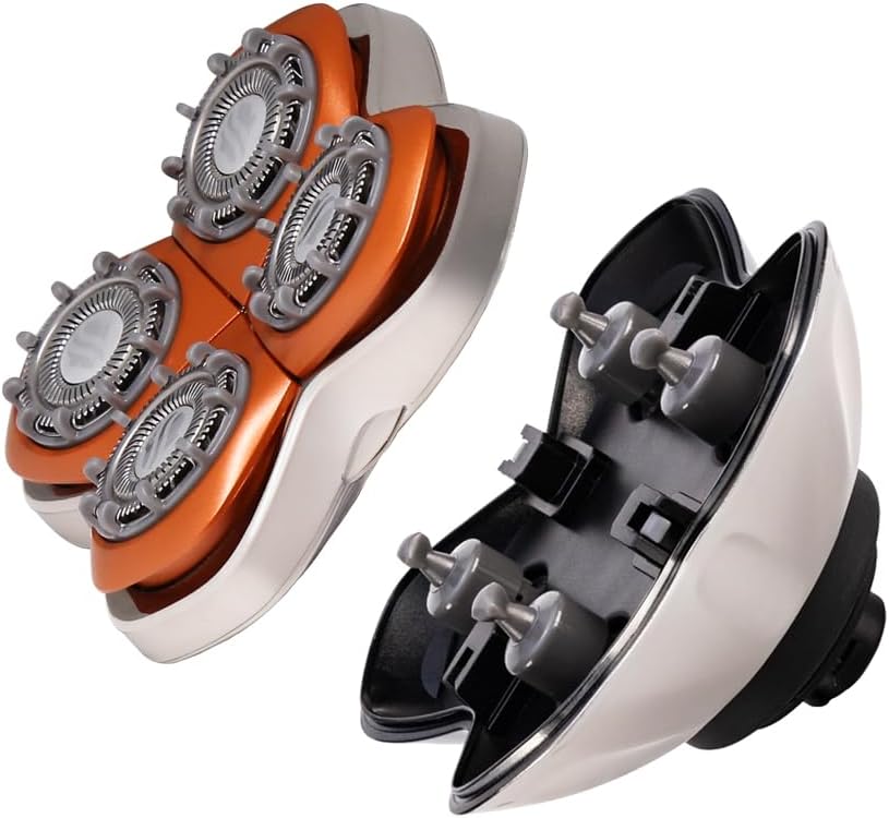 Skull Shaver Rugged 4 Head Ersatzklinge - Stoppel-Look, 10 Abstandshalter, 360° Konturierung, Hypoal