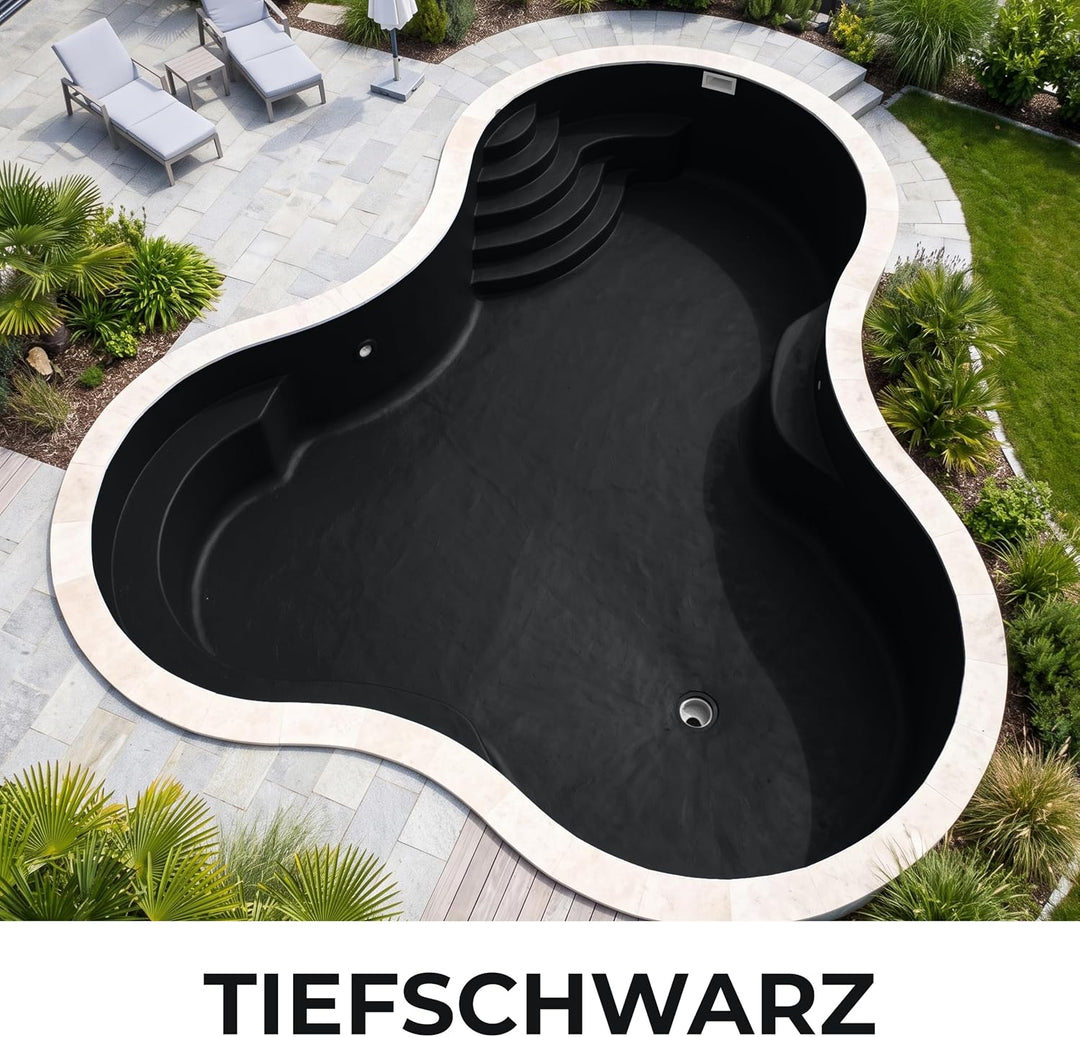 Fonteino 2K Schwimmbadfarbe Poolfarbe Betonbecken Schwimmbeckenfarbe Schwarz - 5Kg 5 kg (1er Pack) R