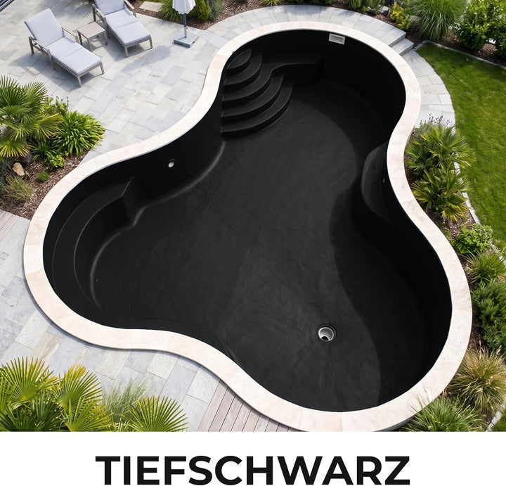 Fonteino 2K Schwimmbadfarbe Poolfarbe Betonbecken Schwimmbeckenfarbe Schwarz - 5Kg 5 kg (1er Pack) R